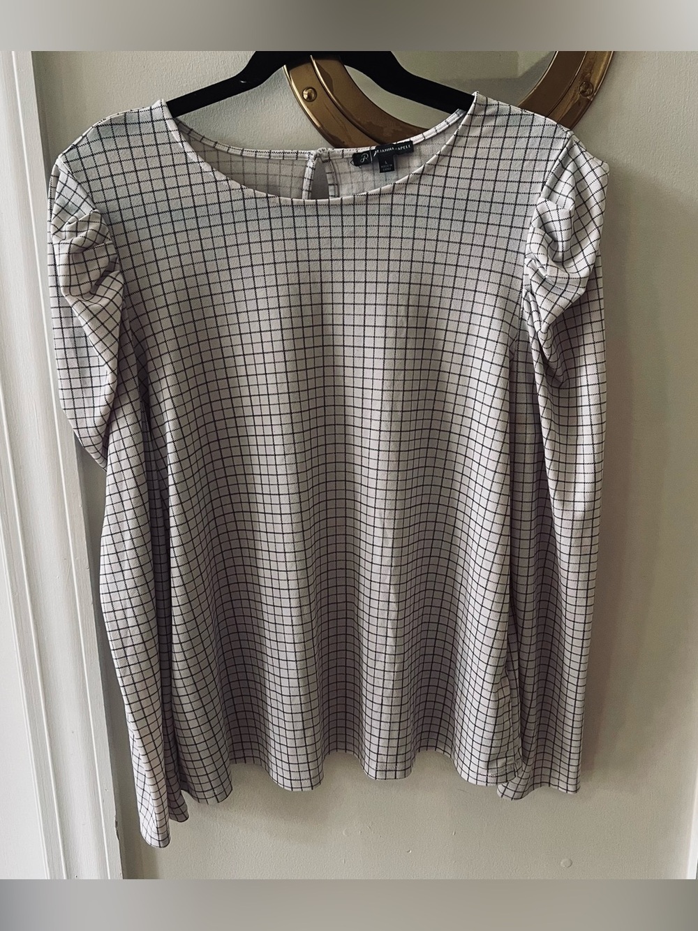 Adrianna Papell Puff Sleeve Blouse Size Large